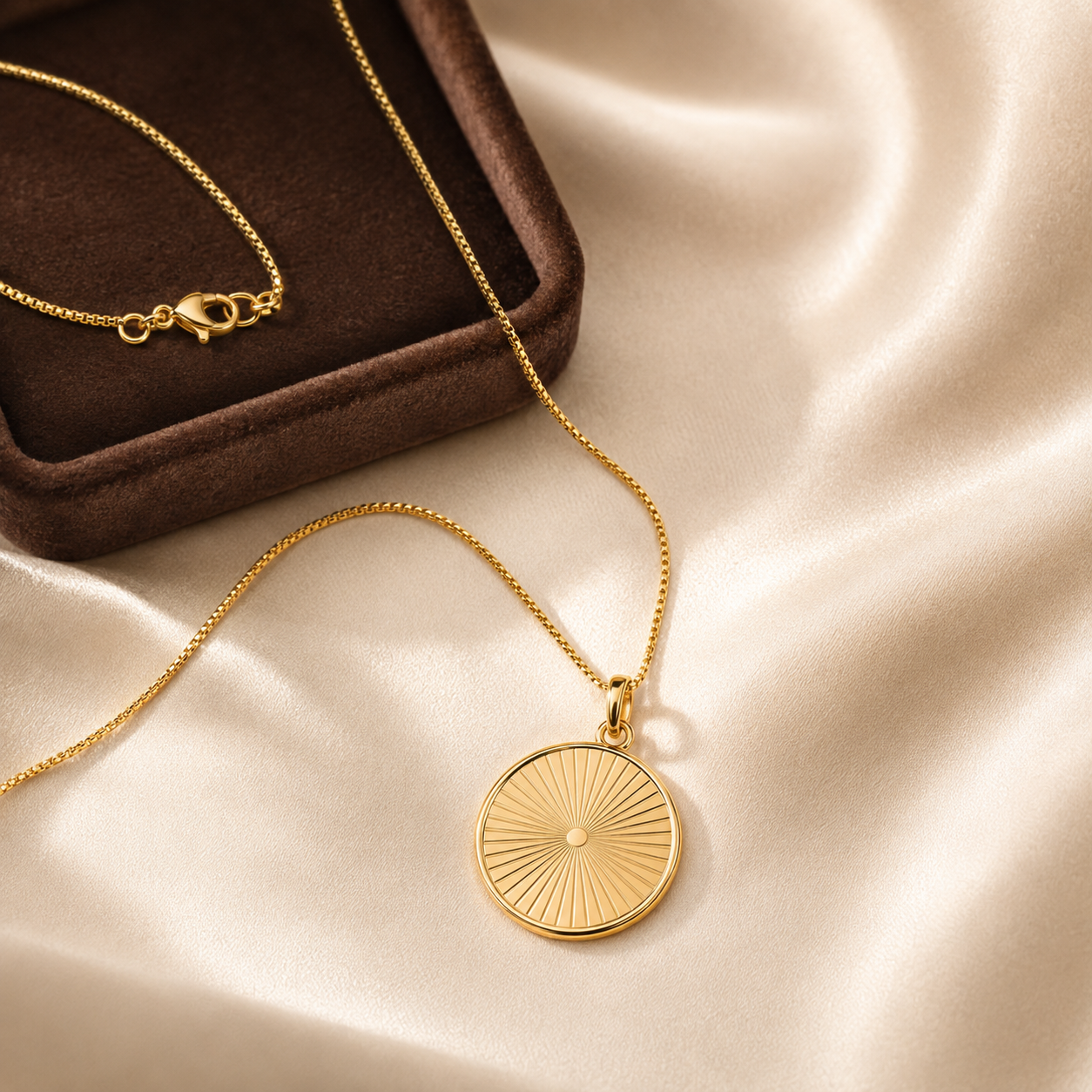 Colar medalha dourado